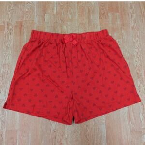 Disney Store Mickey Mouse Red Hearts Women's Sleep Lounge Shorts Medium